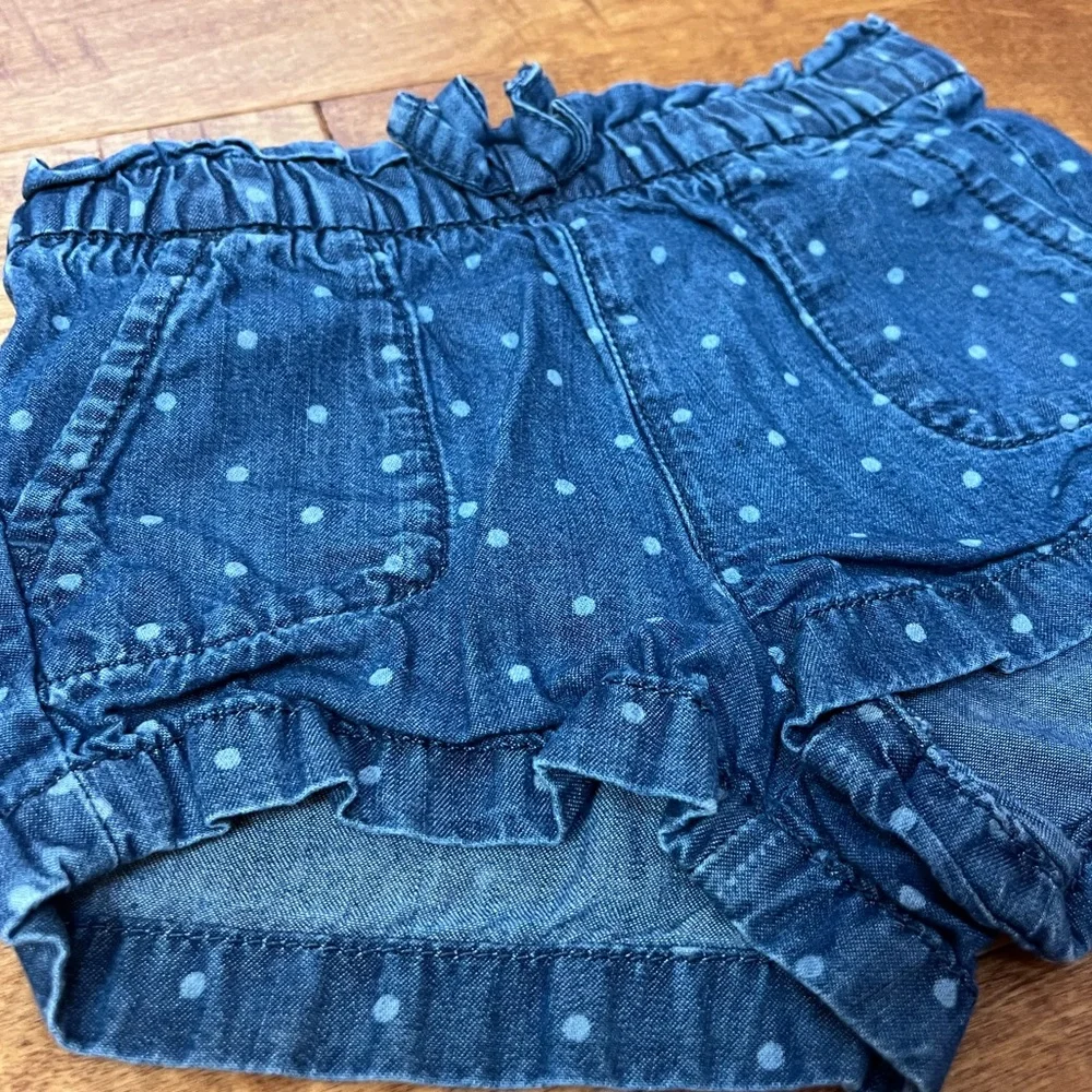 Toddler Girls Jumping Beans Denim Shorts - 3T - 2 included! - Polka Dots - Picture 2 of 5